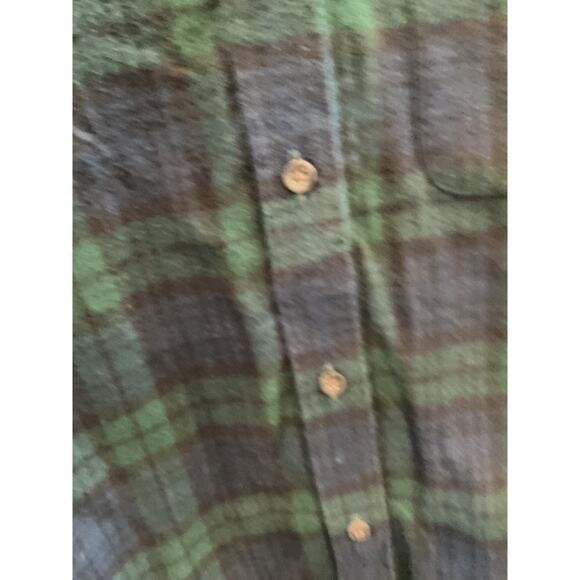 L.L.Bean Womens Flannel Button Up Shirt Size M Petites Green Plaid Fall Outdoor - Picture 5 of 9